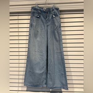 Citizens of Humanity Light Blue Denim Jeans with Gold Stitching